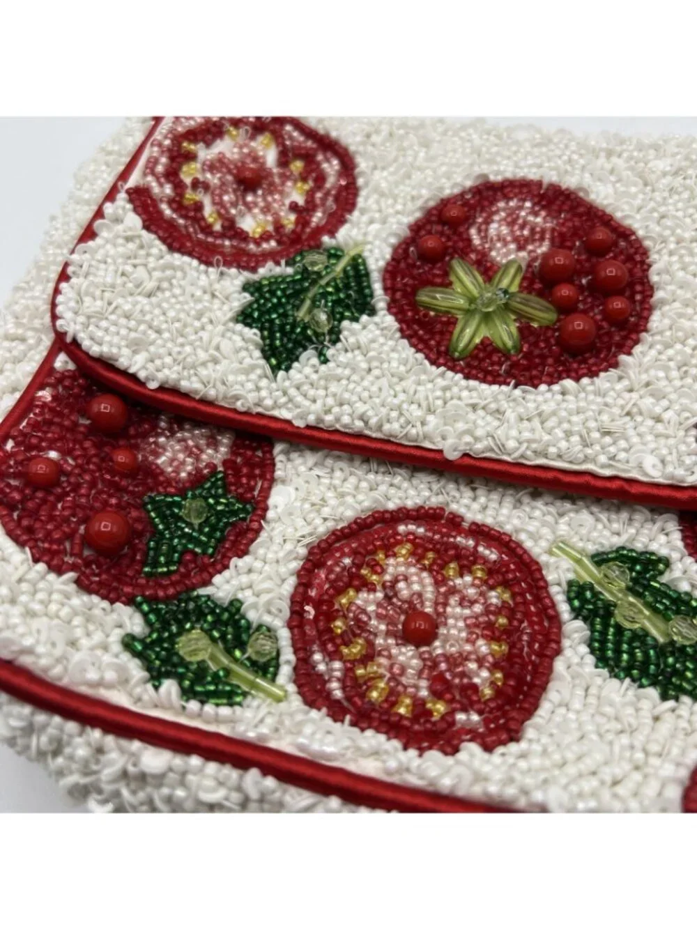 TJMaxx Beaded Shoulder Bag Viral Tomato Red White NWT TikTok Viral